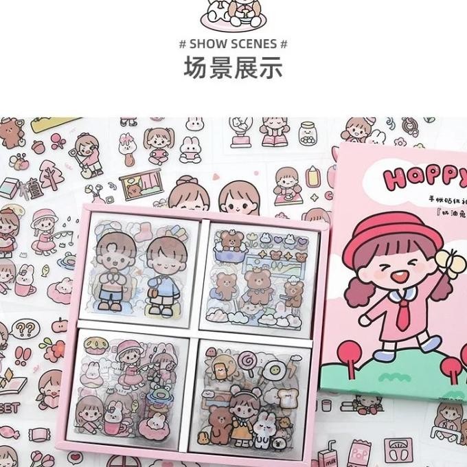 

sticker lucu diary waterproof gift box hadiah gadis