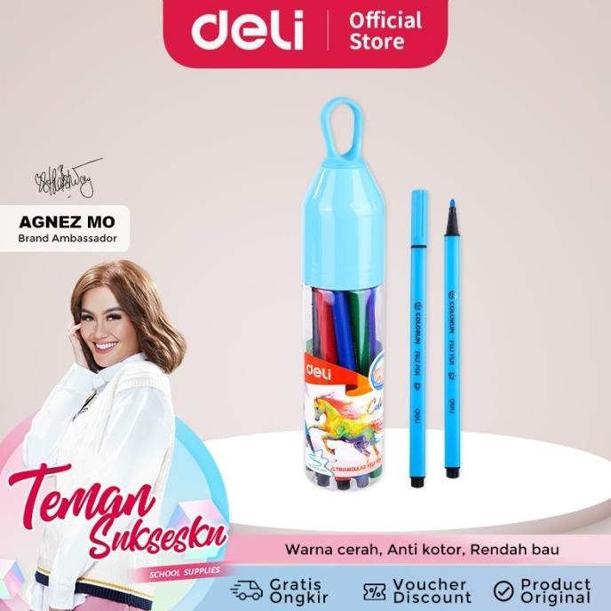 

Deli EC10506 Felt Pen Washable 1.0mm 12C / Spidol Mudah di Hapus