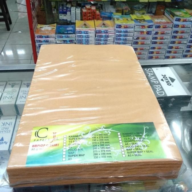 

Amplop Coklat Folio 80 gsm seal isi 100 lembar