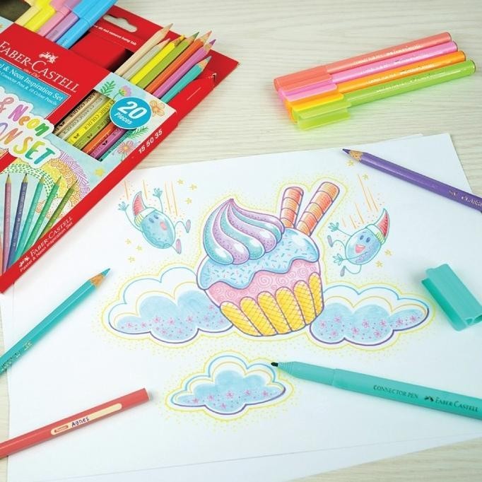 

Faber-Castell Connector Pen Pencil Neon Pastel special Inspiration set