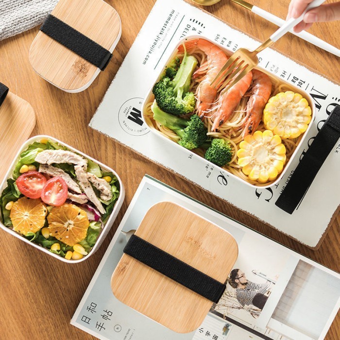 SALE MINISO KOTAK MAKAN SEDERHANA LUNCH BOX 900ML BESAR GAYA JEPANG