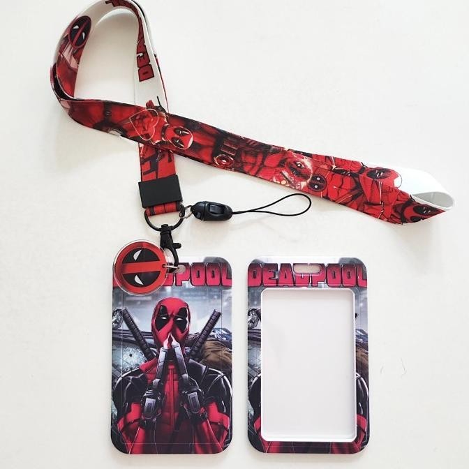 

ID Card Holder Name Tag Lanyard / Kalung Wadah Kartu Identitas Tapping Kereta E-money Marvel Venom Deadpool Superhero