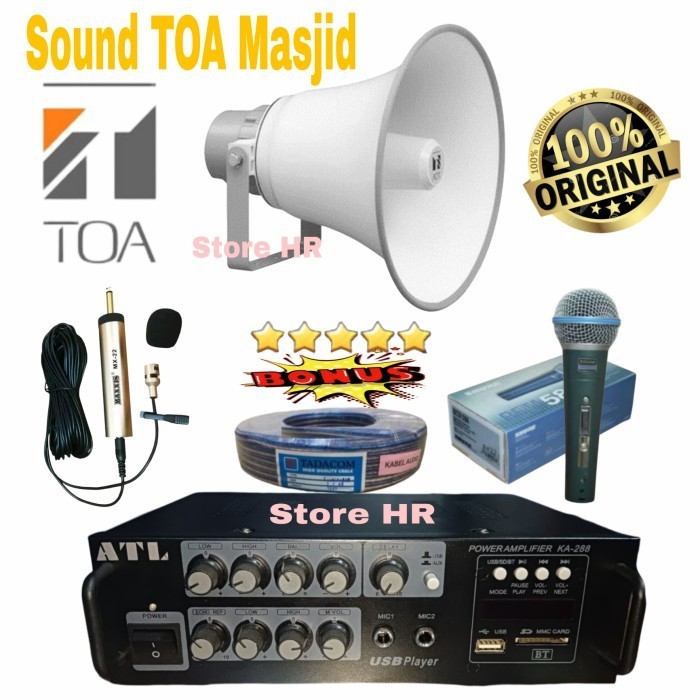 Sound System Paket Speaker Toa Masjid Ampli Usb Bluetooth