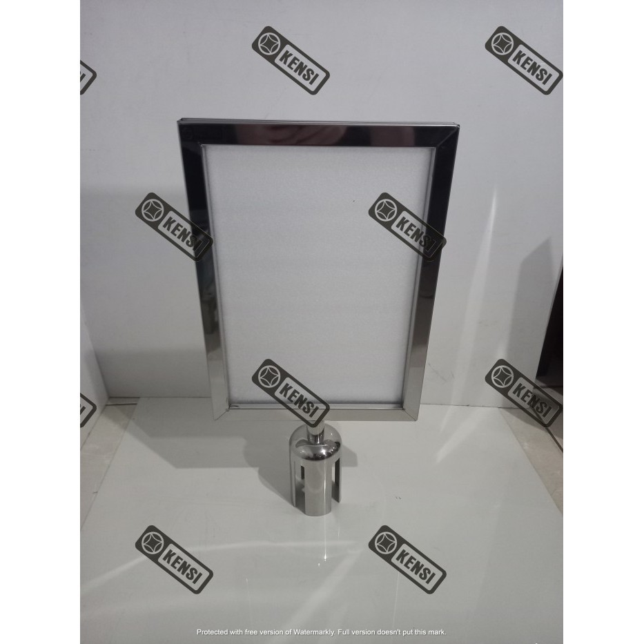 

Sign ard FRAME Display A4 Signage stainless papan tiang antrian