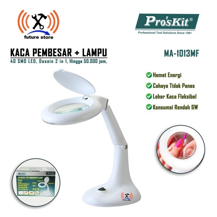 

Pro'Skit Ma-1013Mf Kaca Pembesar + Lampu Desk Type Original