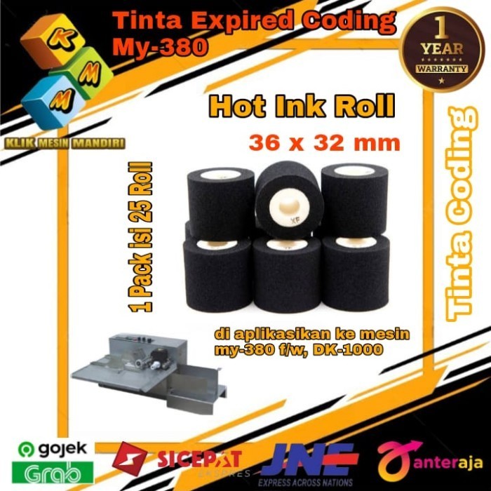 

Hot Ink Roll / Tinta Expired Coding MY-380 36x32 Isi 25 Roll