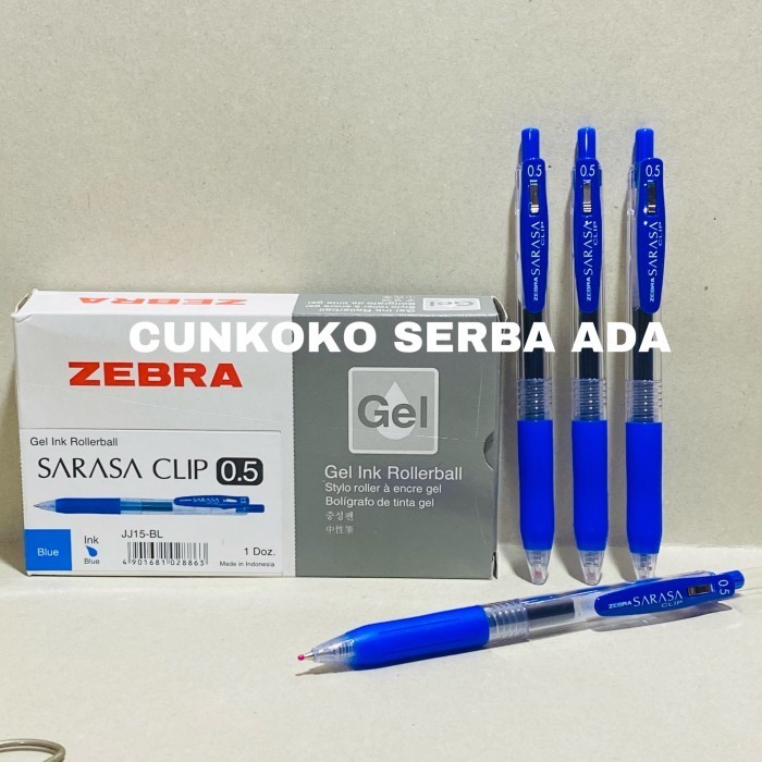 

PULPEN ZEBRA SARASA CLIP 0,5 MM TINTA BIRU/ 1 ISI 12 PCS