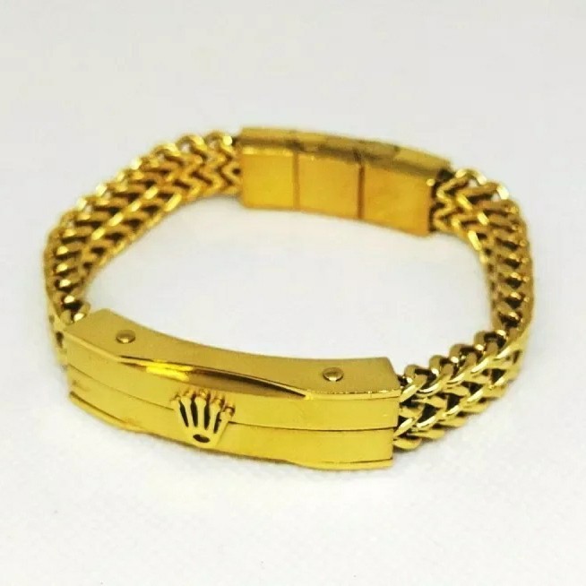 Haf Gelang Titanium Pria Rolex Gold Original