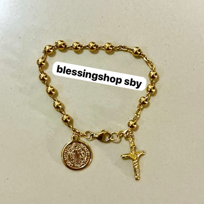 Haf Terbatass Gelang Rosario Medali Wasiat Titanium Originall