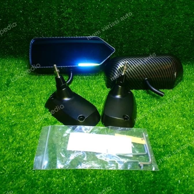 Spion F1 Universal Carbon.Spion Racing Mobil Kaca Blue