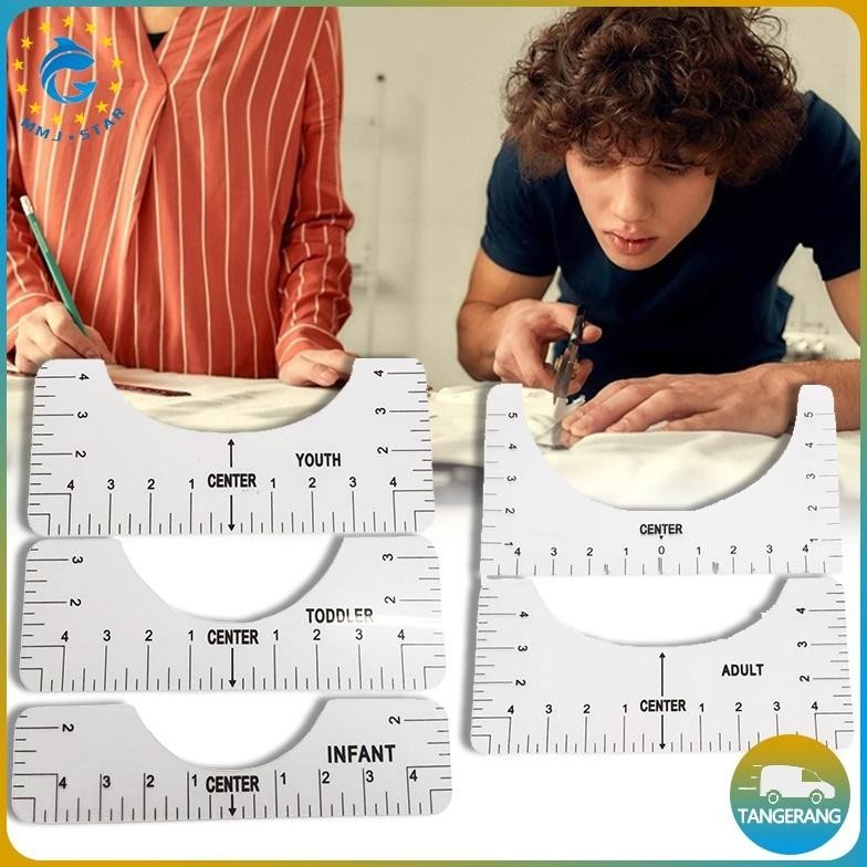 

Flashsale 5 Pcs/SetPenggaris Pengukur Desain Model Round Neck/T-Shirt Ruler/Penggaris Kaos Untuk Sablon Round Neck Sale
