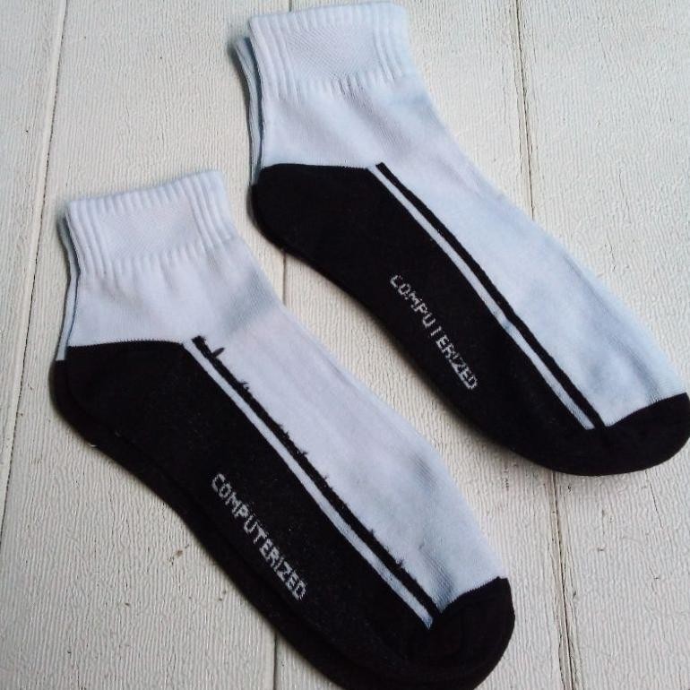 [12 Pasang] Kaos Kaki Hitam Computer/Kaos Kaki Pria Wanita/Kaos Kaki Pendek (Cod)