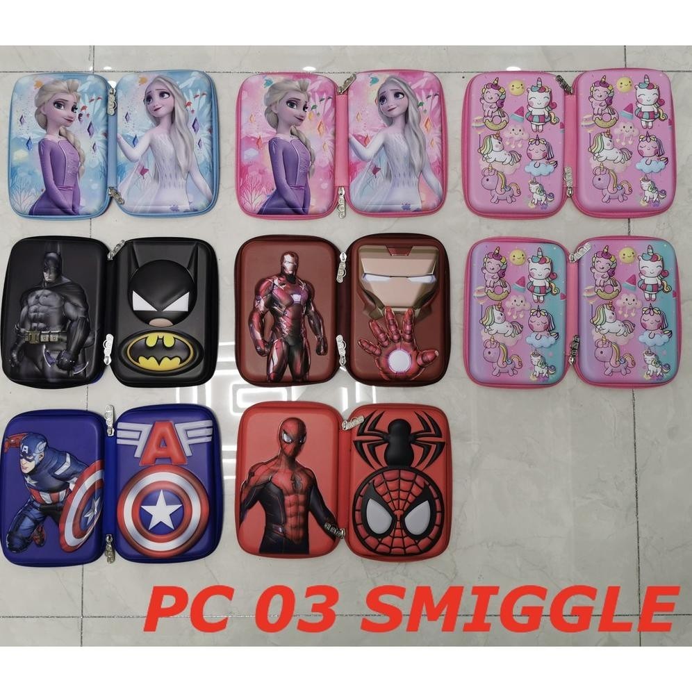 

Pencil Case Smiggle Karakter Emboss 6D / Tempat Pensil Anak Lol Unicorn Spiderman Little Pony (Order Sebelum Ketinggalan)