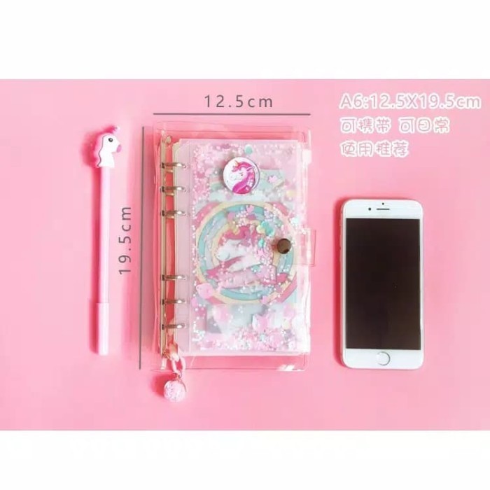 

Unicorn Sparkle Binder Diary Book With Pen Holder