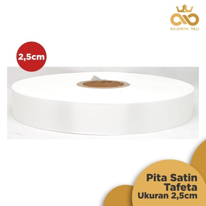 Pita Label Satin 1" 25Mm Tafeta Bahan Satin Polos Label Baju