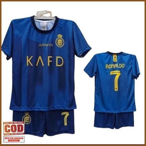 Original Setelan Baju Bola Anak Ronaldo Messi Usia 2 - 14 Tahun / Baju Anak Murah / Setelan Jersey A