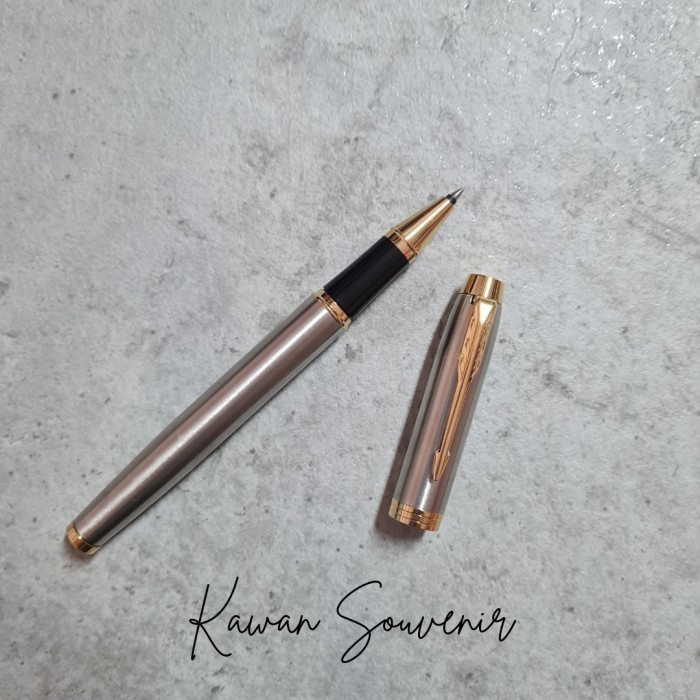 

Arom Pulpen Parker Original Im New Brush Metal Gold Trim (Klip Emas) Rb