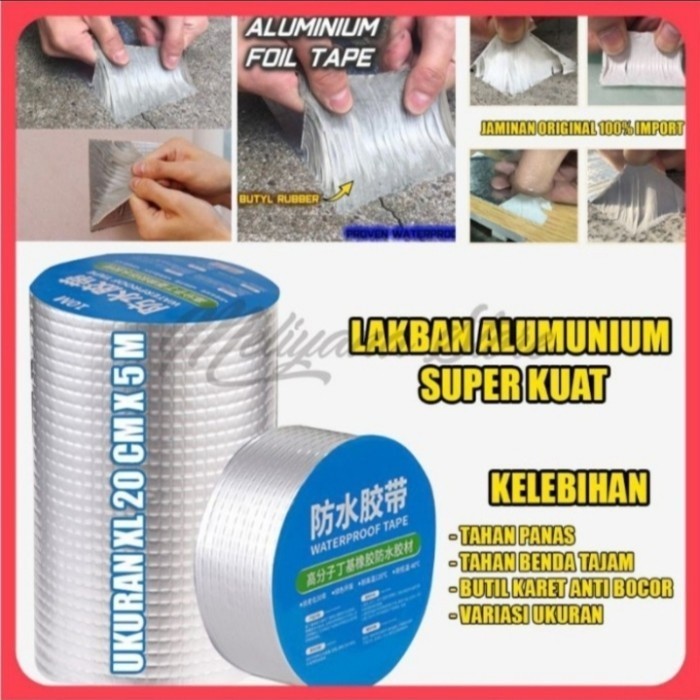 

lakban anti cor aluminium foil 20cmx5M/ Isolasi Super Kuat Waterprof