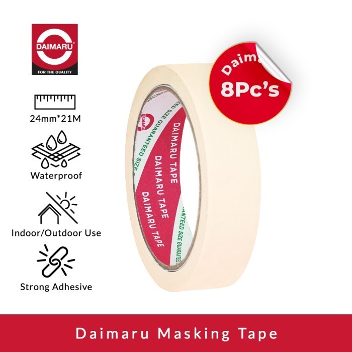 

Dapat 8pcs Masking Tape Cream 24mm x 21m