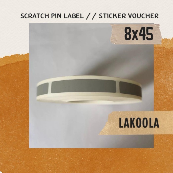 

label gosok / scratch label / penutup pin voucher 8x45 mm polos