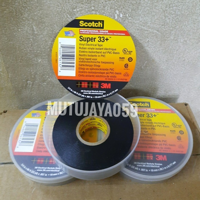 

3M Scoth Super 33+ Vinyl al Tape 19mm x 20,1mtr