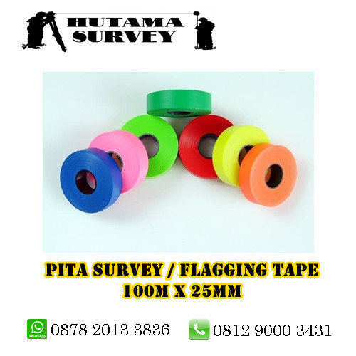 

Pita Survey / Flagging Tape 100m x 25mm Orange-Pink--Blue