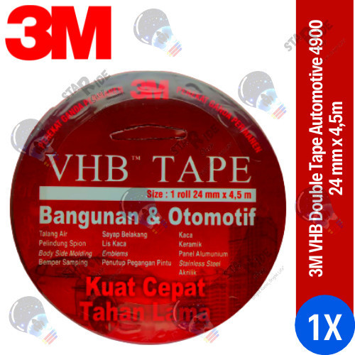 

3M VHB Double Tape Foam Automotive Mobil 4900 Merah Size 24 mm x 4.5 m