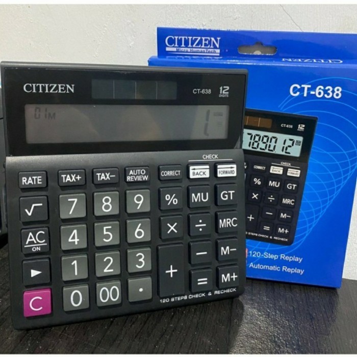 

Kalkulator 12 digit Besar 2 Power check and correct CT-638