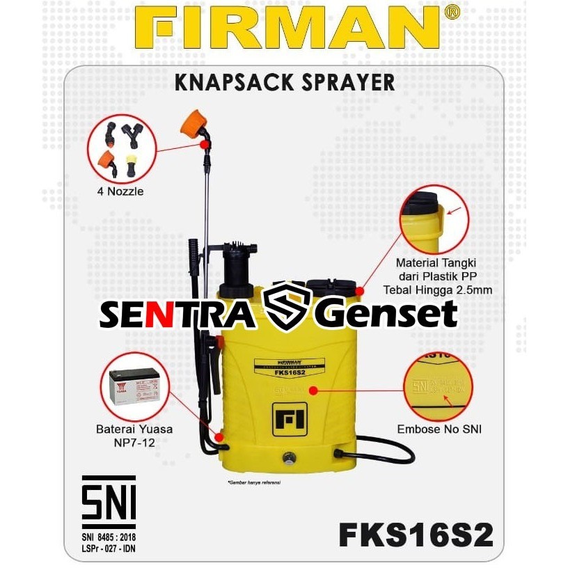 Sprayer Elektrik SNI Knapsack sprayer Firman FKS16S2