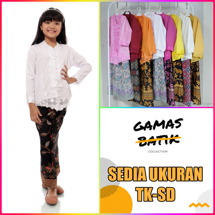 Kebaya Anak Perempuan Encim Putih