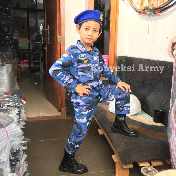 Baju Anak Loreng Tni Au Setelan Lengkap