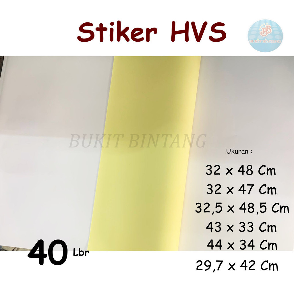 

Stiker HVS Doff / tidak kilat Uk 32 x 47 Cm , 32,5 x 48,5 Cm, 32 x 48 cm , 43 x 33 cm , 44 x 34 cm , 29,7 x 42 cm , Isi 40 Lembar