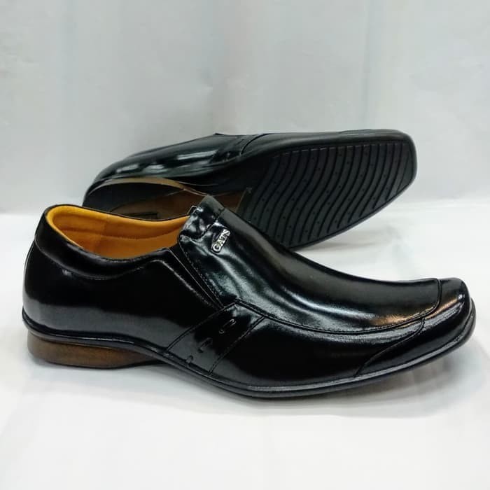 Sepatu Kulit Gats Zu 0011 Hitam.Sepatu Pantofel Gats Original