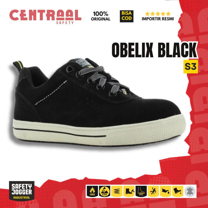 Safety Jogger OBELIX BLACK S3 / SEPATU SAFETY JOGGER