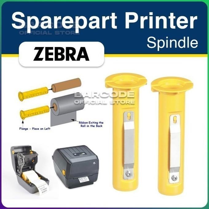 Sepasang Spindle Roller Core Ribbon 300 Meter Zebra Zd220 Zd888 Zd230