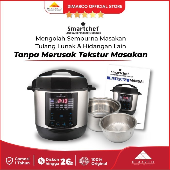 Smart Chef Low Carbo Rice Cooker Pressure Cooker Listrik Garansi Resmi