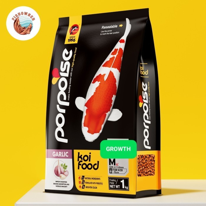 PORPOISE PELET KOI BULKIE PAKAN KOI MAKANAN IKAN KOI IMPORT 1KG 5MM