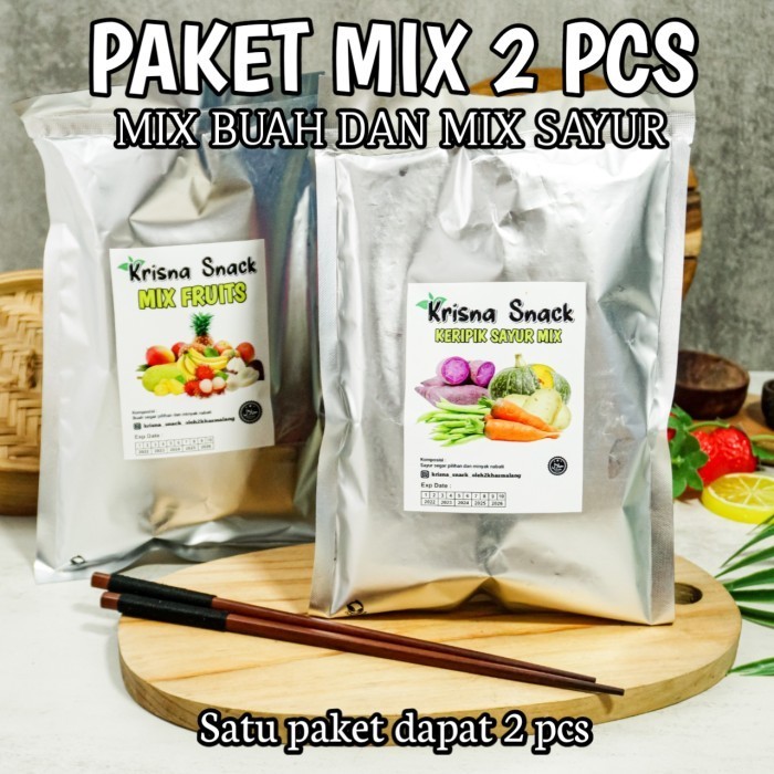 

EKSLUSIF PAKET 2 PCS KERIPIK MIX SAYUR DAN MIX BUAH