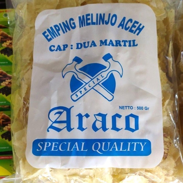 

TERPERCAYA emping melinjo Aceh 500 gram super tipis cap 2 martil araco spesial Qu