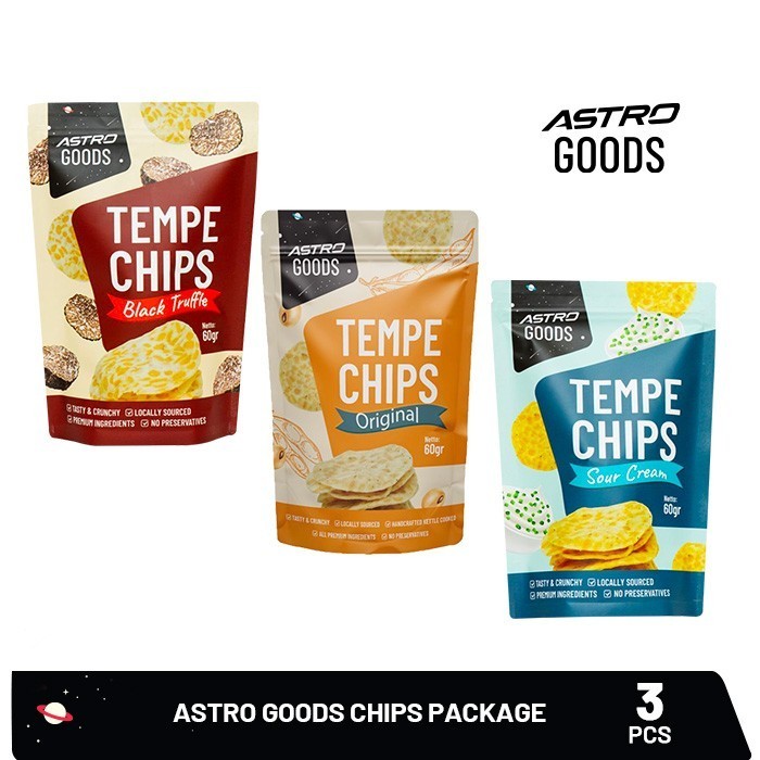 

KOMPLIT Keripik Tempe Truffle + Sour Cream + Original Astro Goods