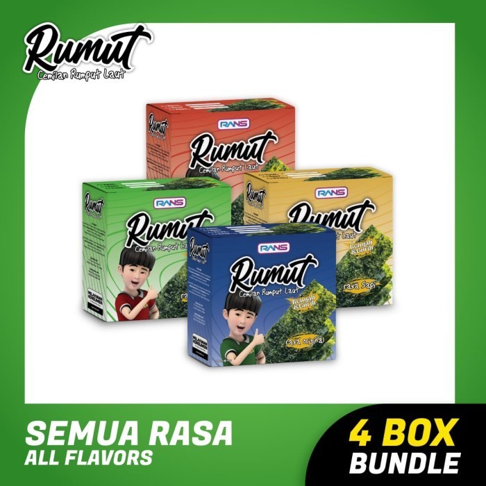 

TERBARU Rumut Cemilan Rumput Laut Bundling 4 Rasa