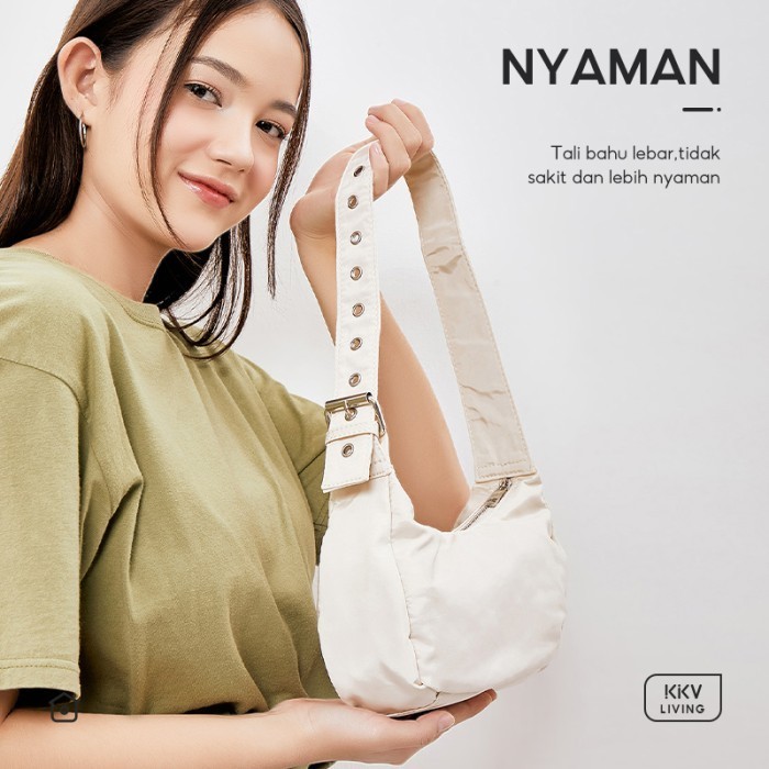 Kkv Nylon Underarm Bag Tas Shoulder Bag Nilon Wanita Warna Cute RP