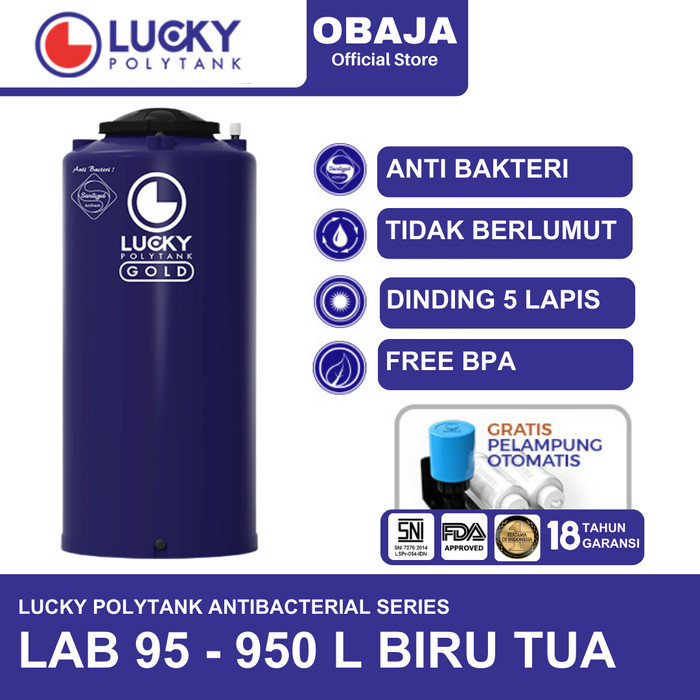 Lucky Polytank Toren / Tandon Air LAB 95 Lucky Polytank Biru Tua
