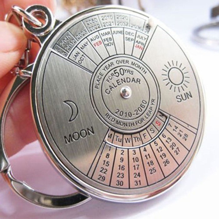 

Gantungan Kunci Unik Kalender Abadi 50 Tahun 2010-2060 Stainless Steel Keychain Eksklusif Key Chain