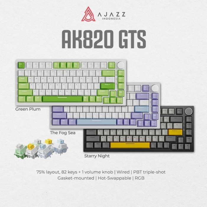 Ajazz AK820 GTS 75% Mechanical Keyard Wired RGB