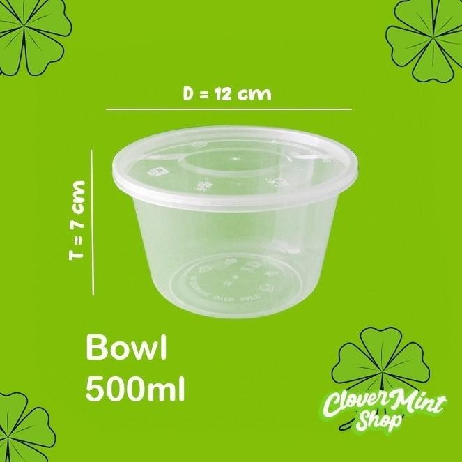 

MANGKUK PLASTIK 500 ML (500PCS)/BOWL/KOTAK PLASTIK BULAT/THINWALL GGS