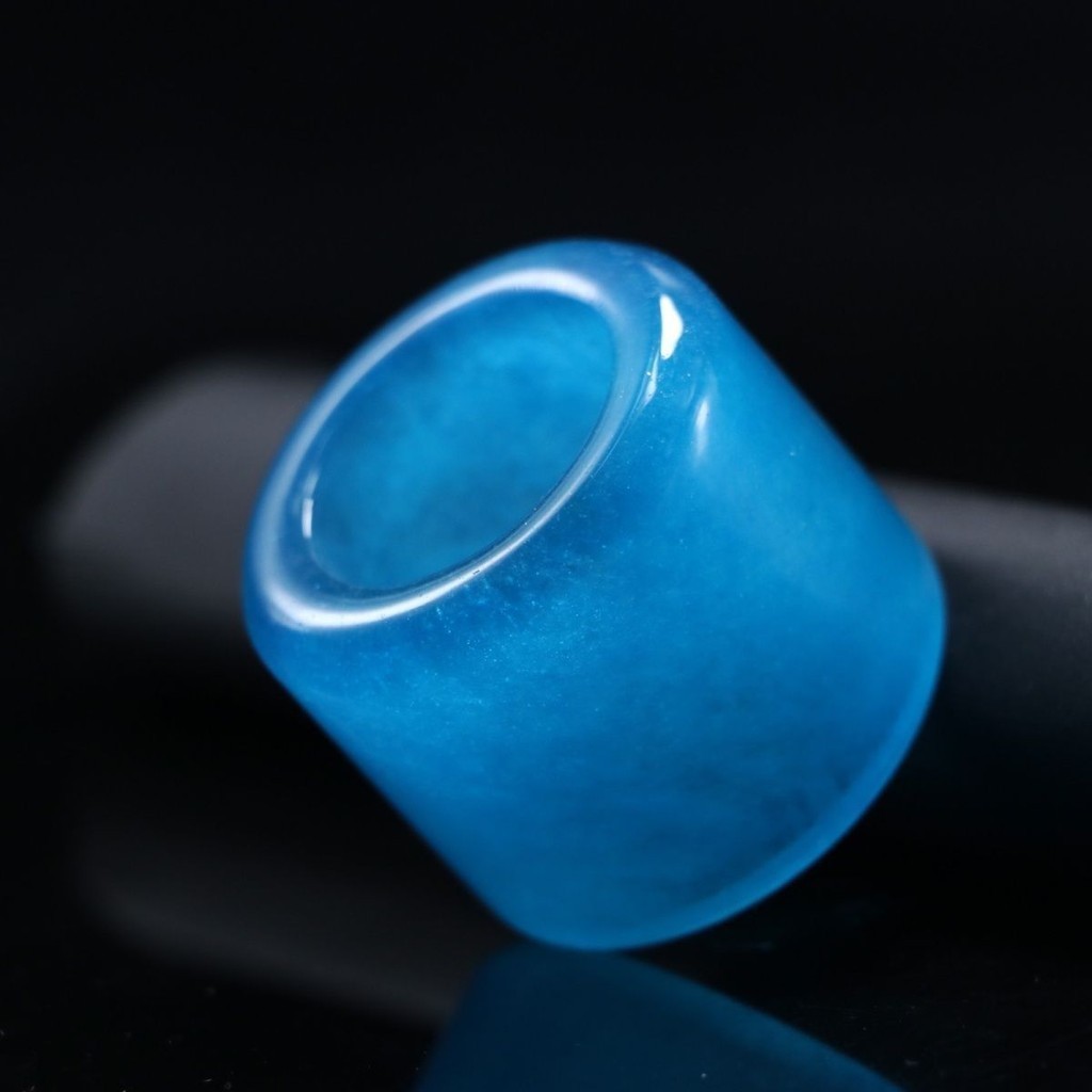 Boutique Jade Thumb Ring Ring Jade Aquamarine Men's Ring Widened Men's Jade Ring Little Finger Ring 