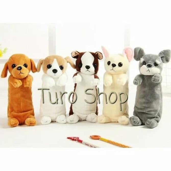 

Kotak pensil boneka anjing lucu unik tempat alat tulis