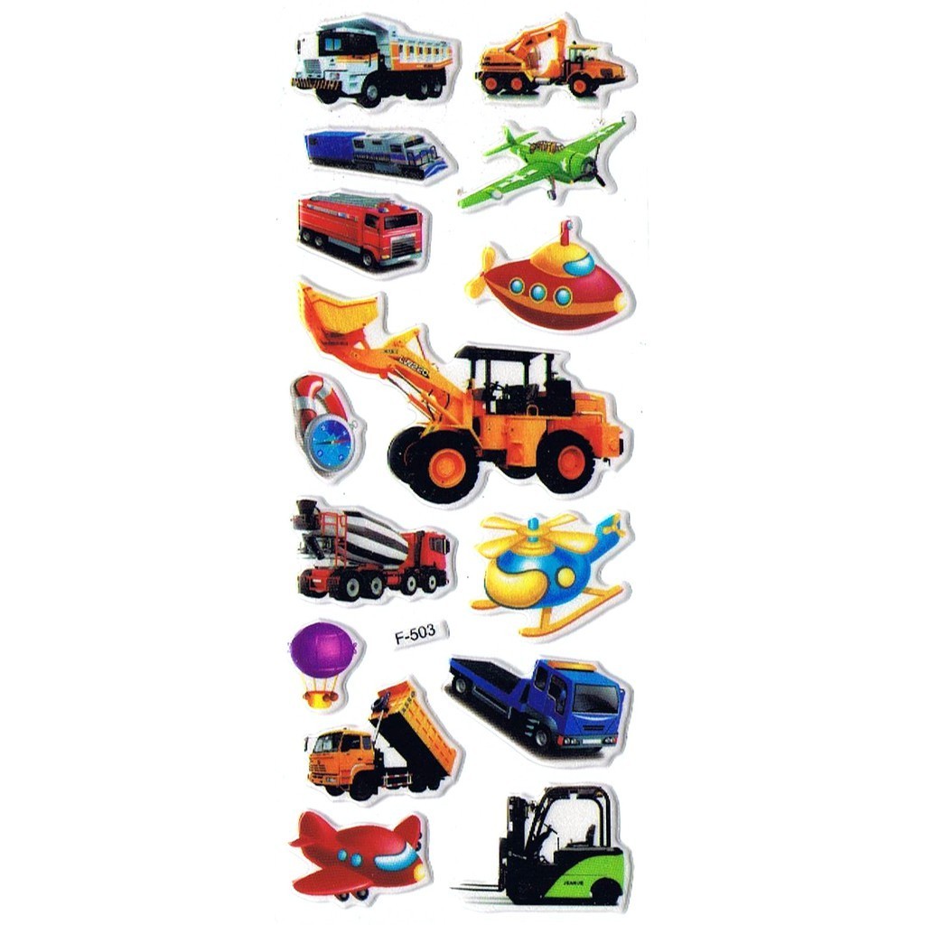 

SK489 Sticker Stiker Penghargaan Motivasi Anak Foam Emboss Transport Vehicle