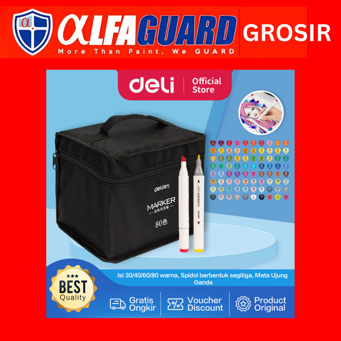 

Sarila Deli Color Marker With Bag Spidol Warna Dengan Tas 30 Warna 70807